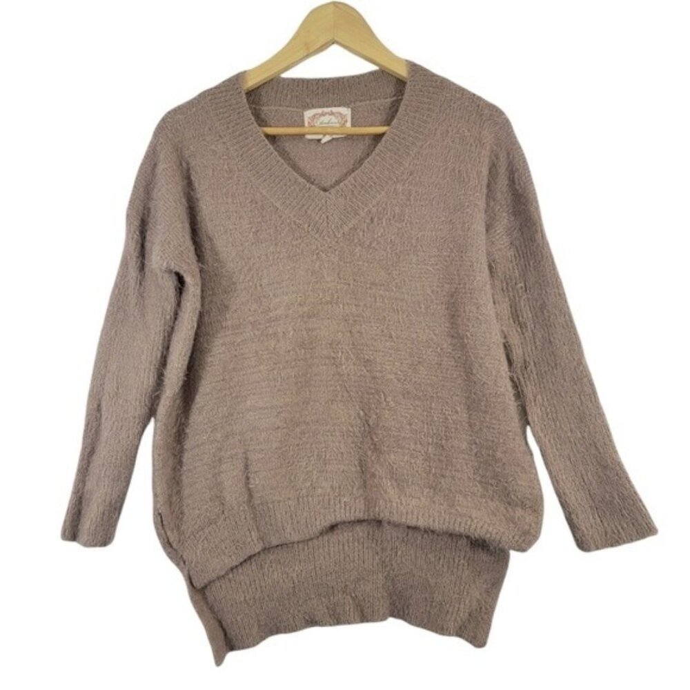 Ambiance Furry Super Soft‎ Sweater Womens Size Small Neige Knit EUC